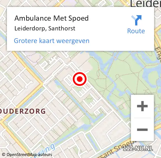 Locatie op kaart van de 112 melding: Ambulance Met Spoed Naar Leiderdorp, Santhorst op 28 februari 2024 23:34