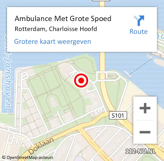 Locatie op kaart van de 112 melding: Ambulance Met Grote Spoed Naar Rotterdam, Charloisse Hoofd op 29 februari 2024 07:33