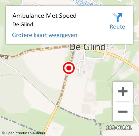 Locatie op kaart van de 112 melding: Ambulance Met Spoed Naar De Glind op 29 februari 2024 08:01