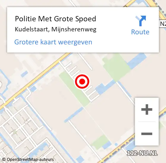 Locatie op kaart van de 112 melding: Politie Met Grote Spoed Naar Kudelstaart, Mijnsherenweg op 29 februari 2024 08:14