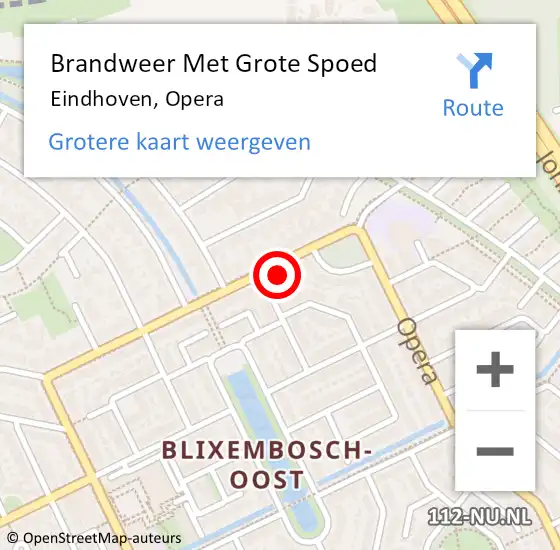 Locatie op kaart van de 112 melding: Brandweer Met Grote Spoed Naar Eindhoven, Opera op 29 februari 2024 09:00