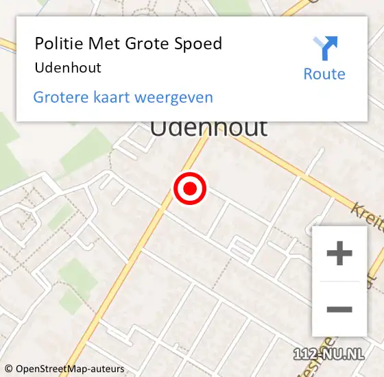 Locatie op kaart van de 112 melding: Politie Met Grote Spoed Naar Udenhout op 29 februari 2024 10:05