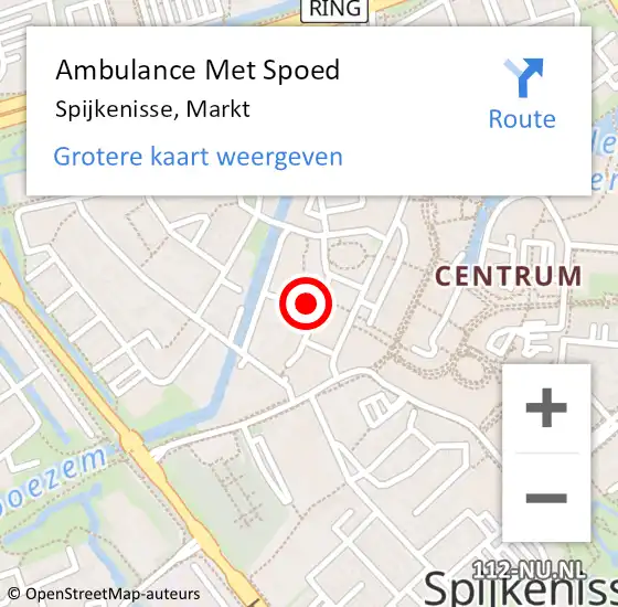 Locatie op kaart van de 112 melding: Ambulance Met Spoed Naar Spijkenisse, Markt op 29 februari 2024 10:50