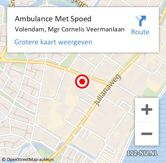 Locatie op kaart van de 112 melding: Ambulance Met Spoed Naar Volendam, Mgr Cornelis Veermanlaan op 29 februari 2024 12:08