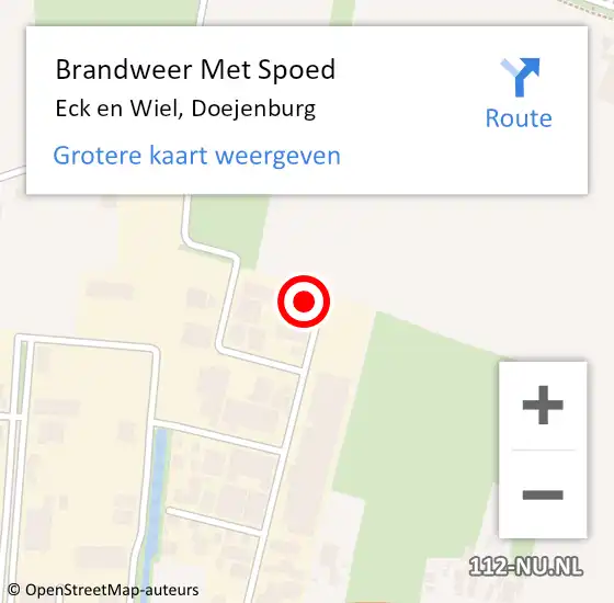 Locatie op kaart van de 112 melding: Brandweer Met Spoed Naar Eck en Wiel, Doejenburg op 29 februari 2024 13:19