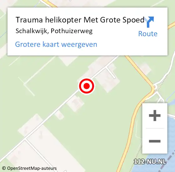Locatie op kaart van de 112 melding: Trauma helikopter Met Grote Spoed Naar Schalkwijk, Pothuizerweg op 29 februari 2024 13:42