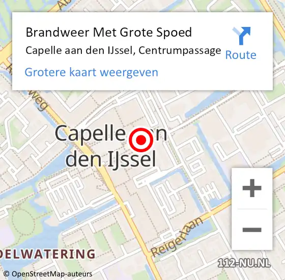 Locatie op kaart van de 112 melding: Brandweer Met Grote Spoed Naar Capelle aan den IJssel, Centrumpassage op 29 februari 2024 14:30