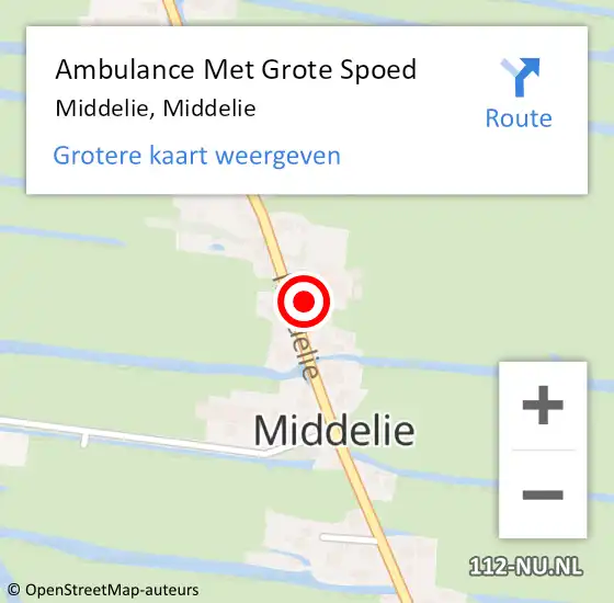 Locatie op kaart van de 112 melding: Ambulance Met Grote Spoed Naar Middelie, Middelie op 29 februari 2024 15:09
