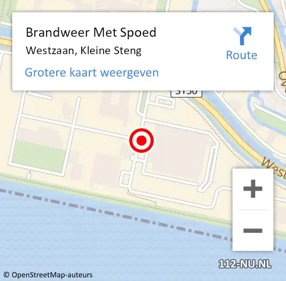 Locatie op kaart van de 112 melding: Brandweer Met Spoed Naar Westzaan, Kleine Steng op 29 februari 2024 16:36