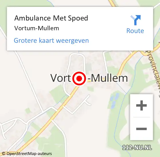 Locatie op kaart van de 112 melding: Ambulance Met Spoed Naar Vortum-Mullem op 29 februari 2024 16:39