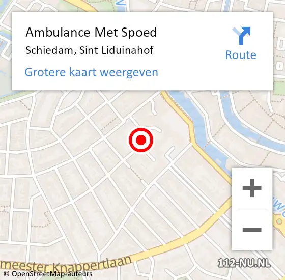 Locatie op kaart van de 112 melding: Ambulance Met Spoed Naar Schiedam, Sint Liduinahof op 29 februari 2024 17:18
