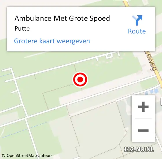 Locatie op kaart van de 112 melding: Ambulance Met Grote Spoed Naar Putte op 29 februari 2024 17:30