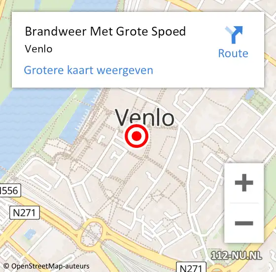 Locatie op kaart van de 112 melding: Brandweer Met Grote Spoed Naar Venlo op 29 februari 2024 18:20
