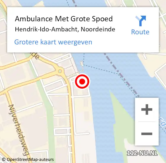 Locatie op kaart van de 112 melding: Ambulance Met Grote Spoed Naar Hendrik-Ido-Ambacht, Noordeinde op 29 februari 2024 19:12