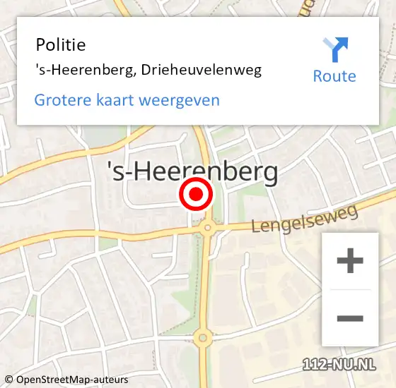 Locatie op kaart van de 112 melding: Politie 's-Heerenberg, Drieheuvelenweg op 29 februari 2024 19:44