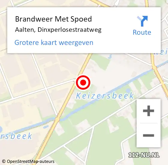 Locatie op kaart van de 112 melding: Brandweer Met Spoed Naar Aalten, Dinxperlosestraatweg op 29 februari 2024 19:45