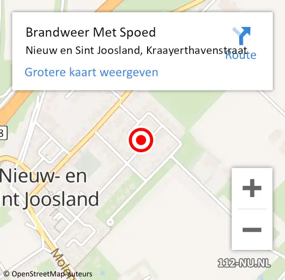 Locatie op kaart van de 112 melding: Brandweer Met Spoed Naar Nieuw en Sint Joosland, Kraayerthavenstraat op 29 februari 2024 19:51