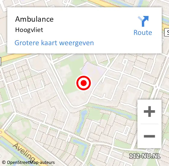 Locatie op kaart van de 112 melding: Ambulance Hoogvliet op 29 februari 2024 20:24