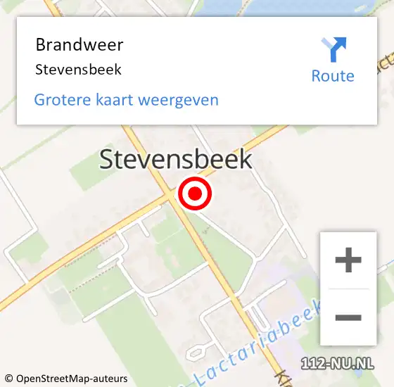 Locatie op kaart van de 112 melding: Brandweer Stevensbeek op 29 februari 2024 21:43