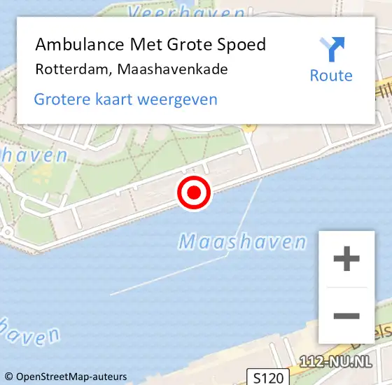 Locatie op kaart van de 112 melding: Ambulance Met Grote Spoed Naar Rotterdam, Maashavenkade op 29 februari 2024 21:58