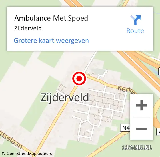 Locatie op kaart van de 112 melding: Ambulance Met Spoed Naar Zijderveld op 29 februari 2024 22:09