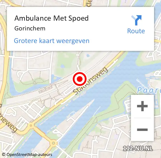 Locatie op kaart van de 112 melding: Ambulance Met Spoed Naar Gorinchem op 29 februari 2024 23:17