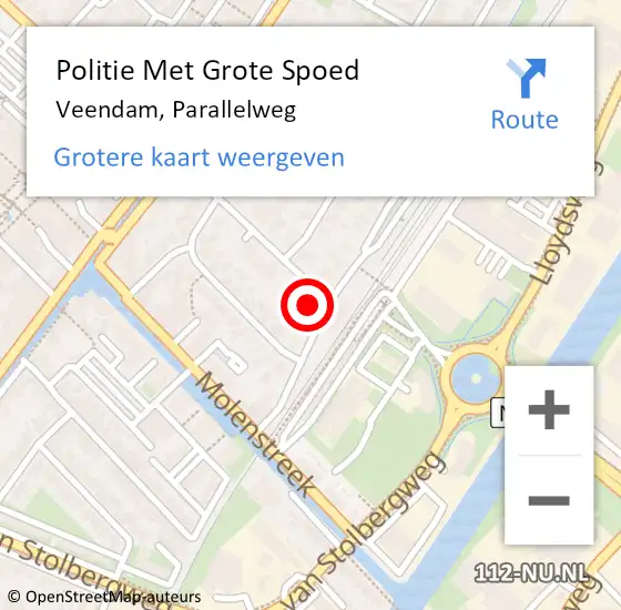 Locatie op kaart van de 112 melding: Politie Met Grote Spoed Naar Veendam, Parallelweg op 1 maart 2024 01:50