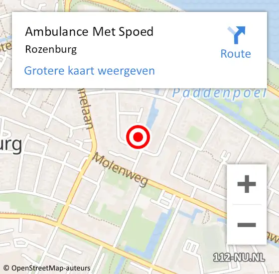 Locatie op kaart van de 112 melding: Ambulance Met Spoed Naar Rozenburg op 1 maart 2024 03:20