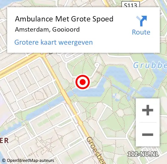 Locatie op kaart van de 112 melding: Ambulance Met Grote Spoed Naar Amsterdam, Gooioord op 1 maart 2024 03:52