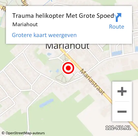 Locatie op kaart van de 112 melding: Trauma helikopter Met Grote Spoed Naar Mariahout op 1 maart 2024 05:11