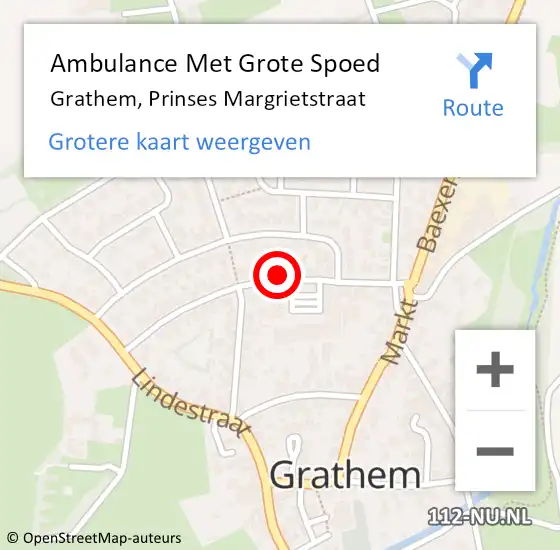 Locatie op kaart van de 112 melding: Ambulance Met Grote Spoed Naar Grathem, Prinses Margrietstraat op 1 maart 2024 05:58