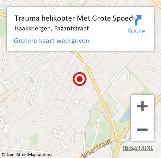 Locatie op kaart van de 112 melding: Trauma helikopter Met Grote Spoed Naar Haaksbergen, Fazantstraat op 1 maart 2024 06:51