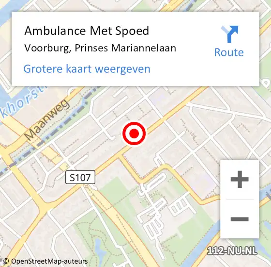 Locatie op kaart van de 112 melding: Ambulance Met Spoed Naar Voorburg, Prinses Mariannelaan op 1 maart 2024 08:23