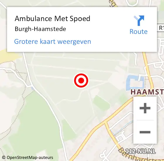 Locatie op kaart van de 112 melding: Ambulance Met Spoed Naar Burgh-Haamstede op 1 maart 2024 08:51