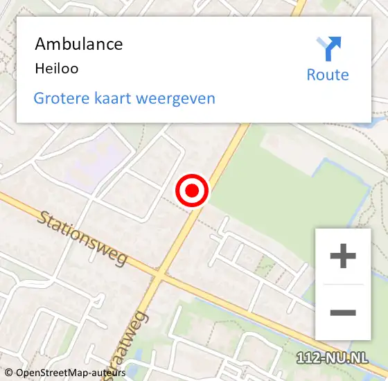 Locatie op kaart van de 112 melding: Ambulance Heiloo op 1 maart 2024 09:20