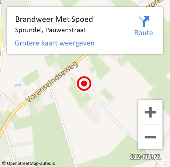 Locatie op kaart van de 112 melding: Brandweer Met Spoed Naar Sprundel, Pauwenstraat op 1 maart 2024 09:22