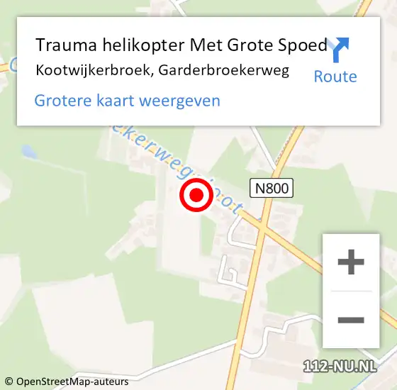 Locatie op kaart van de 112 melding: Trauma helikopter Met Grote Spoed Naar Kootwijkerbroek, Garderbroekerweg op 1 maart 2024 09:40