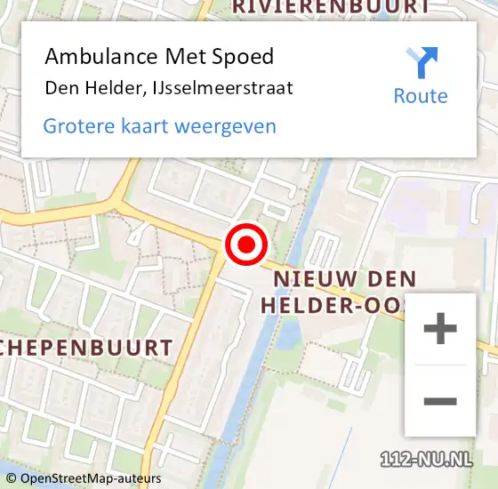 Locatie op kaart van de 112 melding: Ambulance Met Spoed Naar Den Helder, IJsselmeerstraat op 1 maart 2024 11:05