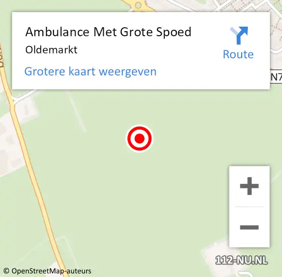 Locatie op kaart van de 112 melding: Ambulance Met Grote Spoed Naar Oldemarkt op 1 maart 2024 11:25