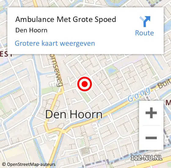 Locatie op kaart van de 112 melding: Ambulance Met Grote Spoed Naar Den Hoorn op 1 maart 2024 11:25