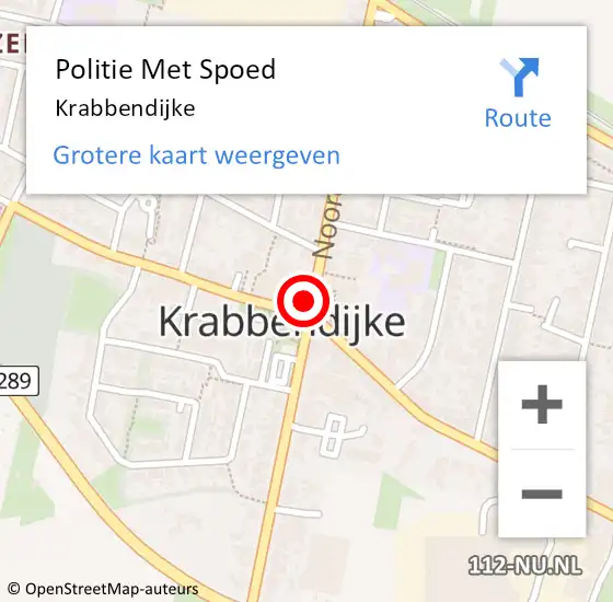 Locatie op kaart van de 112 melding: Politie Met Spoed Naar Krabbendijke op 1 maart 2024 11:55
