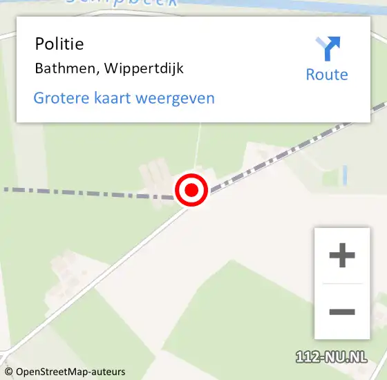 Locatie op kaart van de 112 melding: Politie Bathmen, Wippertdijk op 1 maart 2024 11:59