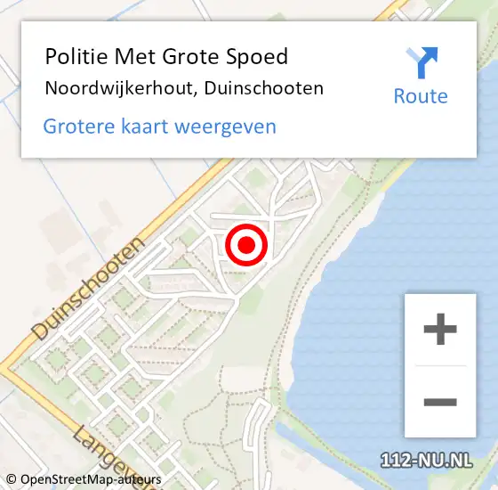 Locatie op kaart van de 112 melding: Politie Met Grote Spoed Naar Noordwijkerhout, Duinschooten op 1 maart 2024 12:45