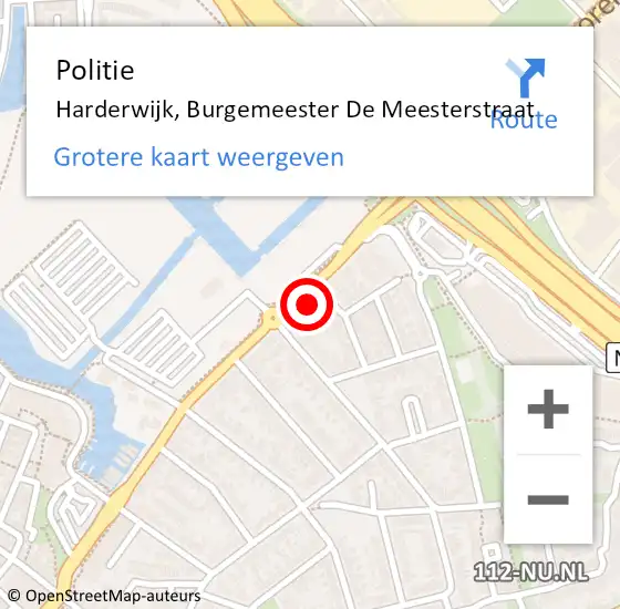 Locatie op kaart van de 112 melding: Politie Harderwijk, Burgemeester De Meesterstraat op 1 maart 2024 14:35