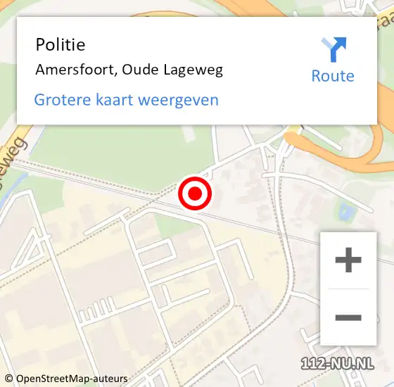 Locatie op kaart van de 112 melding: Politie Amersfoort, Oude Lageweg op 1 maart 2024 15:14