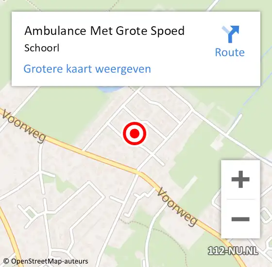 Locatie op kaart van de 112 melding: Ambulance Met Grote Spoed Naar Schoorl op 1 maart 2024 16:22