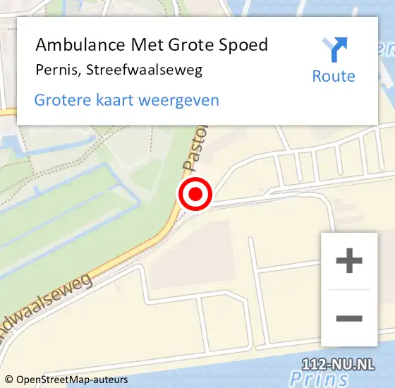 Locatie op kaart van de 112 melding: Ambulance Met Grote Spoed Naar Pernis, Streefwaalseweg op 1 maart 2024 16:38