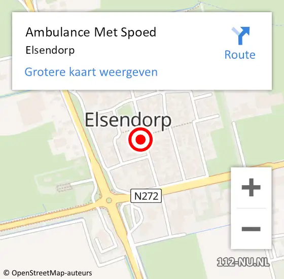 Locatie op kaart van de 112 melding: Ambulance Met Spoed Naar Elsendorp op 1 maart 2024 16:38