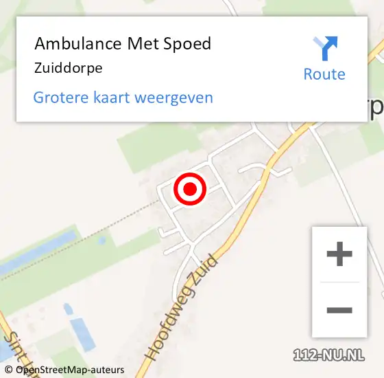 Locatie op kaart van de 112 melding: Ambulance Met Spoed Naar Zuiddorpe op 1 maart 2024 17:50