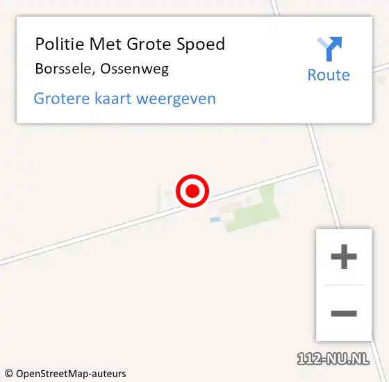 Locatie op kaart van de 112 melding: Politie Met Grote Spoed Naar Borssele, Ossenweg op 1 maart 2024 18:37